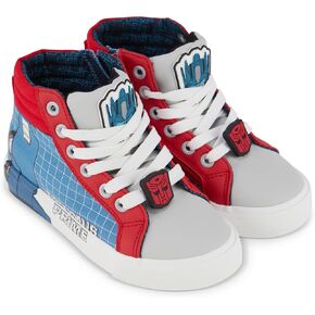 Transformers Boys High Top Sneaker - Optimus Prime Shoes - Optimus Prime, Megatron, Bumblebee Lace Up High Top Sneaker