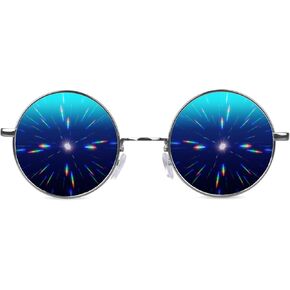 GloFX Limited Edition Specialty Diffraction Glasses – Rave Eyes Party Club Music Festival Trippy 3D (Blue)