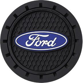 Plasticolor 000651R01 Ford Oval Auto Car Truck SUV Cup Holder Coaster 2-Pack , Blue
