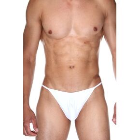 Men's Thong Underwear G String Cotton Sexy 2 Pack Black-White