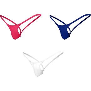 Men's V-string Sissies Thong V Back Sexy Low Rise Backless Thong 3 Pack