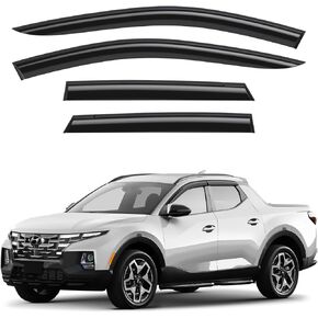 واقي من المطر بشريط ملون على النافذة الجانبية من شركة Co Smoke، متوافق مع Hyundai Santa Cruz 2022-2024 - 4 قطع. GW0378