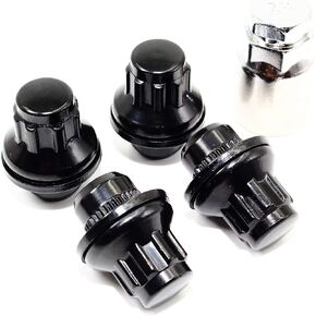 Set of 4 12x1.5 Veritek OEM Mag Washer Style Factory 1.47 Inch Replacement Black Lug Nut Wheel Locks for Toyota Lexus Mitsubishi
