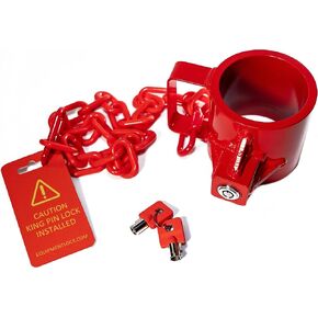 Equipment Lock 5th Wheel Trailer Kingpin Lock - Powder Coated Steel 5th Wheel Hitch Lock - Anti-Theft Tow Hitch Lock - Durable, Secure Fifth Wheel Lock for Theft Prevention and Trailer Security