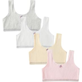 Training Bras for Girls Striped Vest Stretch Seamless Crop Cami Sports Bra