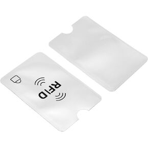 YOKIVE 30 Pcs RFID Blocking Sleeves, Credit Card Protector Sleeve Slim | Scratch Resistant, Great for Business Cards, ID Cards (Silver, 3.62x2.44-Inch)