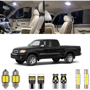 11 Piece 6000K White Tundra LED Interior Light Kit Package Replacement for Toyota Tundra Extended/Access Cab 2000 2001 2002 2003 2004 2005 2006, with Placement Diagram and Install Tool