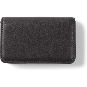Leatherology Black Oil Business Card Case, Magnetic Closure ID Holder, Full Grain Leather