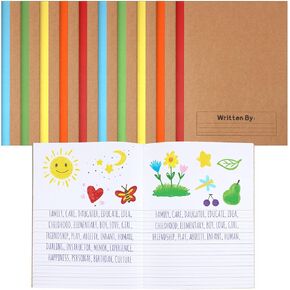 Henoyso 10 Pcs Primary Composition Notebook for Kids Primary Journal K-2 9.75 x 7.5 Inch Writing Journal with Rainbow Spine 60 Pages Draw and White Journal for Student School Supplies (Bright Color)