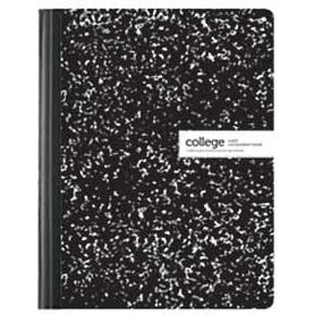 Office Depot - Composition Book - Marble, College Ruled - Paper - 9.8" x 7.6" x 0.375" - white