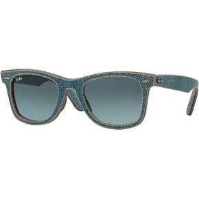 Ray-Ban Wayfarer RB2140F 11644M Sunglasses, Blue Denim Frame 52mm w/Blue Fade Lens