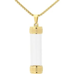Urn Necklace for Ashes Stainless Steel Memorial Cremation Locket Keepsake Necklace Acrylic Glass Bottle Necklace