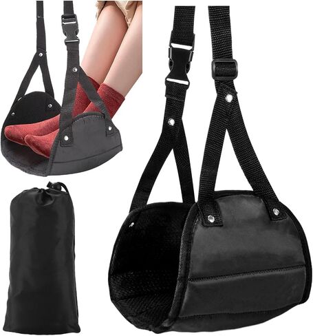 Airplane Footrest, Perfect Travel Footrest Hammock for Long Trip, Portable Foot Rest for Train Flight Office Foot Hammock, Airplane Travel Accessories to Relax Your Feet, Gifts for Travelers in Saudi Arabia