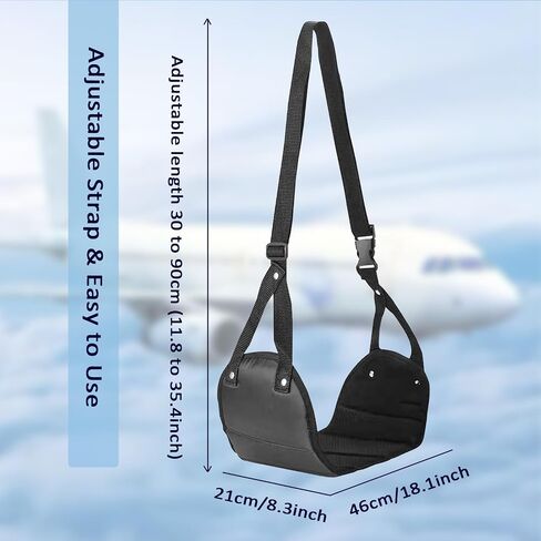 Airplane Footrest, Perfect Travel Footrest Hammock for Long Trip, Portable Foot Rest for Train Flight Office Foot Hammock, Airplane Travel Accessories to Relax Your Feet, Gifts for Travelers in Saudi Arabia