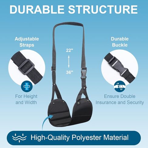 2-Pack Portable Foot Hammock Travel Essentials - Adjustable Airplane Foot Rest for Long Flights & Office Work with Carry 2 Bags- Ergonomic Must-Haves for Travelers & Desk Workers in Kuwait