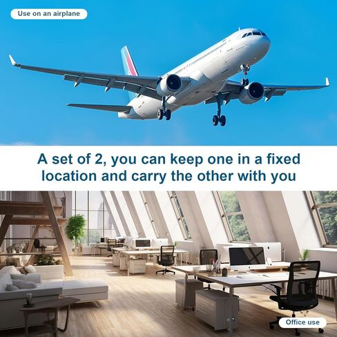 2-Pack Portable Foot Hammock Travel Essentials - Adjustable Airplane Foot Rest for Long Flights & Office Work with Carry 2 Bags- Ergonomic Must-Haves for Travelers & Desk Workers in Kuwait