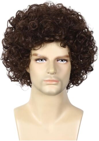 Men's or Boy Wig Reddish Brown Short Curly Wig Halloween Costume Wig in Saudi Arabia