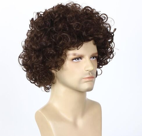 Men's or Boy Wig Reddish Brown Short Curly Wig Halloween Costume Wig in Saudi Arabia