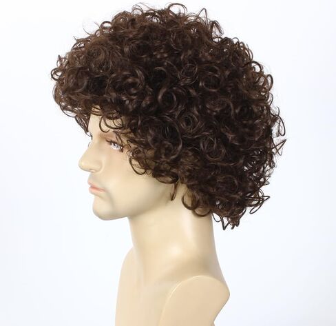 Men's or Boy Wig Reddish Brown Short Curly Wig Halloween Costume Wig in Saudi Arabia