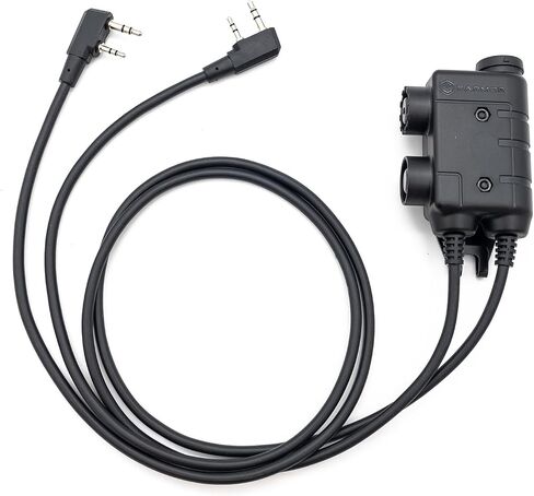 EARMOR التكتيكي Earmor Kenwood، إصدار Baofeng PTT المعيار العسكري 7.0 قابس لمحول الراديو باللون الأسود in Kuwait