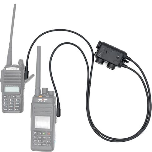 EARMOR التكتيكي Earmor Kenwood، إصدار Baofeng PTT المعيار العسكري 7.0 قابس لمحول الراديو باللون الأسود in Kuwait