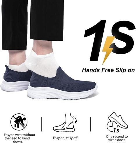 Men's Hands Free Slip on Walking Shoes Lightweight Comfortable Tennis Casual Non Slip Workout Sneakers Loafers in Saudi Arabia