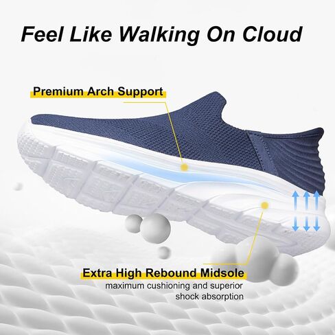 Men's Hands Free Slip on Walking Shoes Lightweight Comfortable Tennis Casual Non Slip Workout Sneakers Loafers in Saudi Arabia