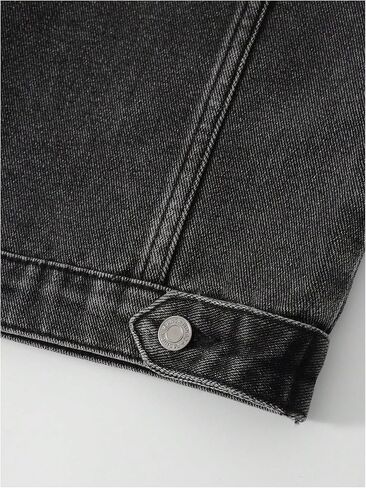 Boy's Denim Jacket Ripped Long Sleeve Button Down Jeans Jacket with Pocket in Saudi Arabia