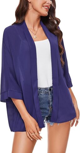 MINTLIMIT Womens Kimono Bathing Suit Cover Up Summer Beach Casual Floral Loose Open Front Chiffon Cardigan for Swimwear in Saudi Arabia