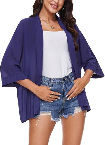 MINTLIMIT Womens Kimono Bathing Suit Cover Up Summer Beach Casual Floral Loose Open Front Chiffon Cardigan for Swimwear in Saudi Arabia