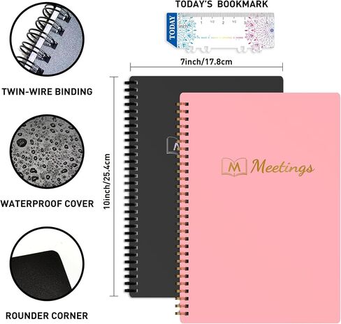 snootion Meeting Notebook for Work with Action Items, Project Planner Notebook for Note Taking, Office/Business Meeting Notes Agenda Organizer for Men & Women,140 Pages B5(7"x10") - Pink in Saudi Arabia