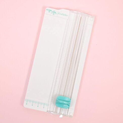 Craftelier - Portable Mini Paper and Cardboard Cutter for Scrapbooking or Crafting with Transparent Folding Clip, Blade and Ruler | Size 9 x 17 cm in Saudi Arabia
