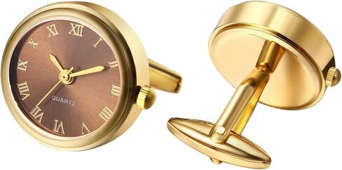Avaner Men's Clip Cufflinks Watches: Analog Quartz Working Pocket Watch Gold Silver in Saudi Arabia