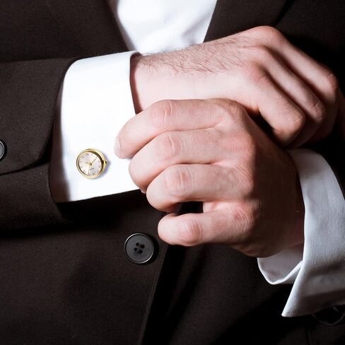 Avaner Men's Clip Cufflinks Watches: Analog Quartz Working Pocket Watch Gold Silver in Saudi Arabia