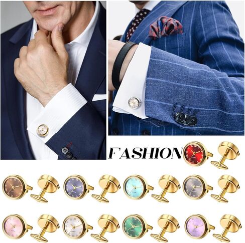 Avaner Men's Clip Cufflinks Watches: Analog Quartz Working Pocket Watch Gold Silver in Saudi Arabia