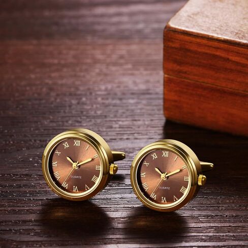Avaner Men's Clip Cufflinks Watches: Analog Quartz Working Pocket Watch Gold Silver in Saudi Arabia