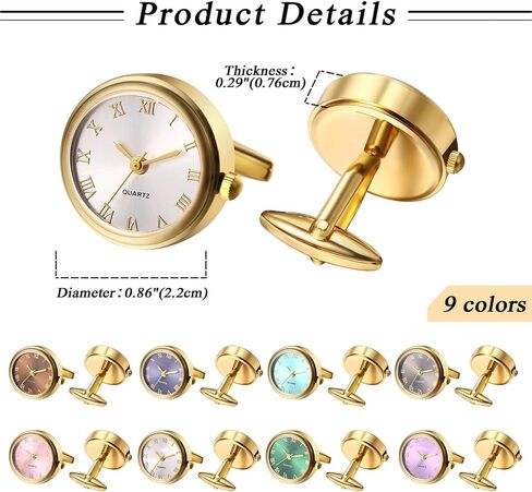 Avaner Men's Clip Cufflinks Watches: Analog Quartz Working Pocket Watch Gold Silver in Saudi Arabia