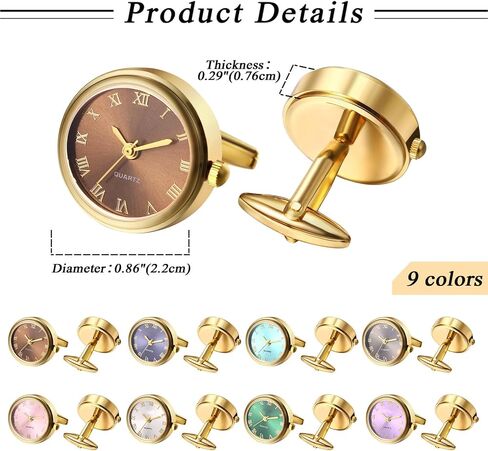 Avaner Men's Clip Cufflinks Watches: Analog Quartz Working Pocket Watch Gold Silver in Saudi Arabia