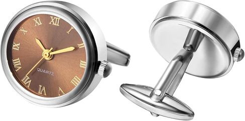 Avaner Men's Clip Cufflinks Watches: Analog Quartz Working Pocket Watch Gold Silver in Saudi Arabia
