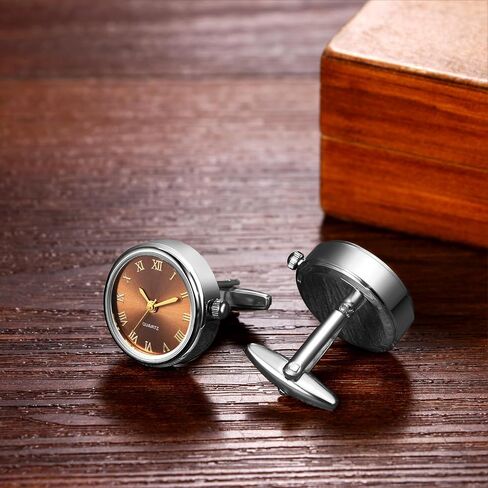 Avaner Men's Clip Cufflinks Watches: Analog Quartz Working Pocket Watch Gold Silver in Saudi Arabia
