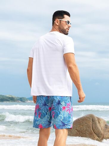 Men's Rash Guard Swim Shirts Short Sleeve Fishing Beach-Recommended Larger one in Saudi Arabia