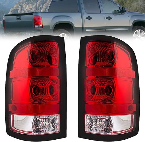 Tail Light Compatible With 2007 2008 2009 2010 2011 2012 2013 GMC Sierra 1500 2500HD 3500HD, A Pair Of Tail Lamps With Black border And Halogen Bulbs in Saudi Arabia
