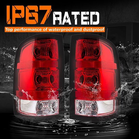 Tail Light Compatible With 2007 2008 2009 2010 2011 2012 2013 GMC Sierra 1500 2500HD 3500HD, A Pair Of Tail Lamps With Black border And Halogen Bulbs in Saudi Arabia