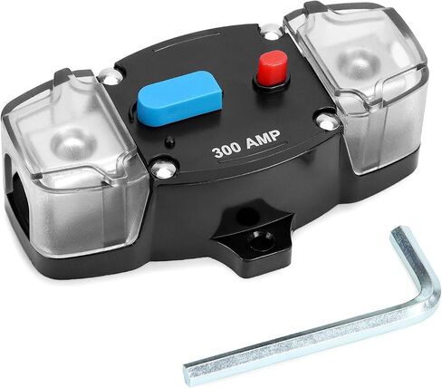 QWORK High-Tech Waterproof Circuit Breaker with Manual Reset, 12V-48V DC, 50A-300A for Car Audio, Marine, ATV Winches, Compatible with Various Gauges in Saudi Arabia
