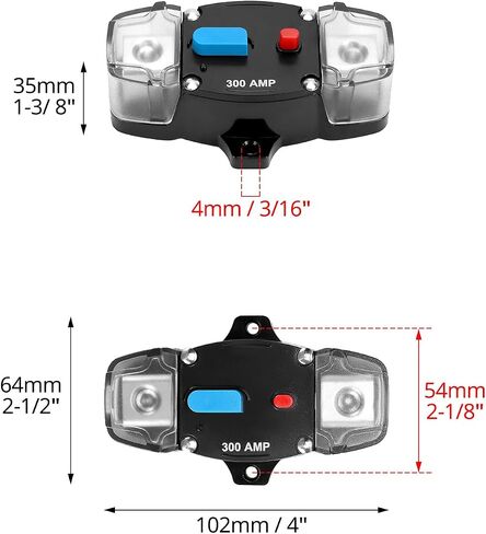 QWORK High-Tech Waterproof Circuit Breaker with Manual Reset, 12V-48V DC, 50A-300A for Car Audio, Marine, ATV Winches, Compatible with Various Gauges in Saudi Arabia