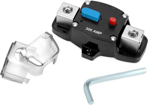 QWORK High-Tech Waterproof Circuit Breaker with Manual Reset, 12V-48V DC, 50A-300A for Car Audio, Marine, ATV Winches, Compatible with Various Gauges in Saudi Arabia