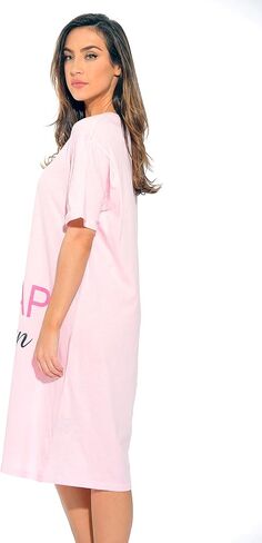 Just Love Short Sleeve Nightgown Oversized Screen Print Sleep Dress for Women in Saudi Arabia