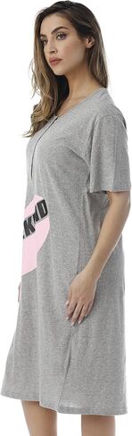 Just Love Short Sleeve Nightgown Oversized Screen Print Sleep Dress for Women in Saudi Arabia