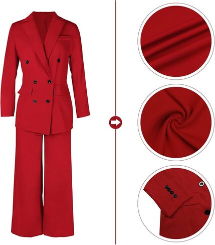 طقم سراويل وبنطلونات عصرية للسيدات من Tcremisa مكون من قطعتين من ملابس العمل كاجوال مزدوجة الصدر وسروال in Kuwait