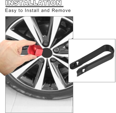 X AUTOHAUX 20 قطعة غطاء صامولة عروة يغطي 19 مللي متر غطاء تغليف مسمار العجلة غطاء المسمار العالمي لمحور العجلة مع مشبك أسود أحمر in Kuwait